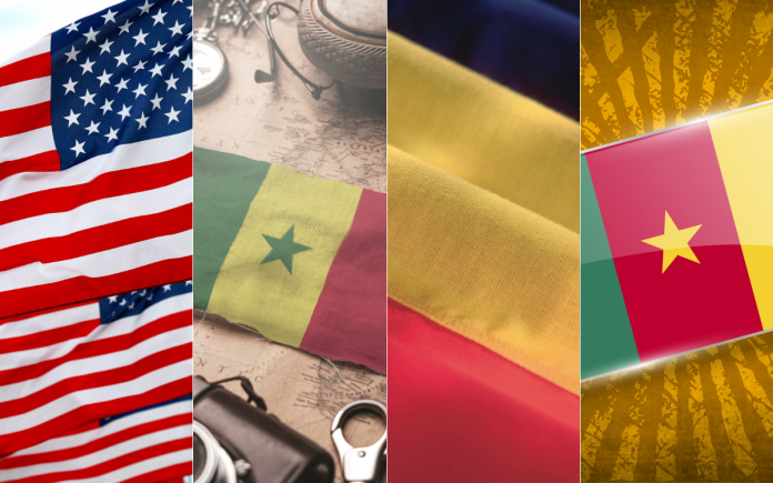 USA, Senegal, Chad, Cameroon